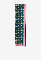 Miu Miu Geometric Print Silk Scarf Multicolor 5FF0652IG3_F05AG