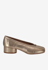 Maison Margiela Tabi New 30 Laminated Leather Pumps Gold S58WZ0128P7453_HB127
