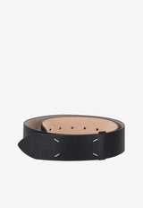 Maison Margiela Leather Belt with Signature-Stitch Black SA1TP0006P4455_T8013
