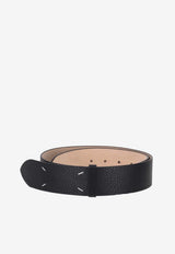 Maison Margiela Leather Belt with Signature-Stitch Black SA1TP0006P4455_T8013