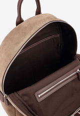 Kiton Ciro Paone Embossed Logo Suede Backpack Gray UBA0149N0142003SLATE GREY_Grey_42176812
