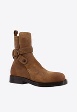 Burberry Suede Leather Buckled Boots Boat 8124367C2382_Boat_40017668
