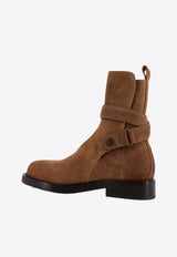 Burberry Suede Leather Buckled Boots Boat 8124367C2382_Boat_40017668
