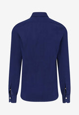 Kiton Ciro Paone Stitched Buttoned Shirt Blue UCWMH0969501BLUE_Blue_42176825