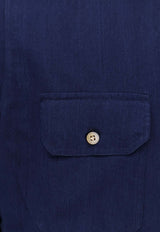 Kiton Ciro Paone Stitched Buttoned Shirt Blue UCWMH0969501BLUE_Blue_42176825