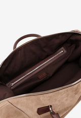 Kiton Ciro Paone Suede Weekend Travel Bag Beige UBA0148N0142003SLATE GREY_Grey_42176832