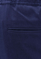 Kiton Ciro Paone Elasticated Wide-Leg Pants Blue UPSHORLH0969501BLUE_Blue_42176865