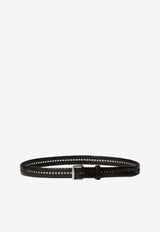 Lemaire Perforated Leather Belt Dark Brown AC1211LL0055_BR449