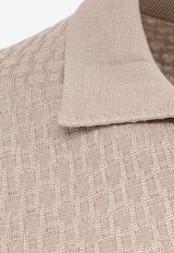Hugo Boss Jacquard Silk V-neck Sweater Beige 50555201255_Beige_44130154