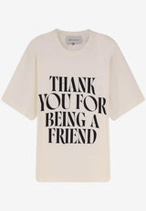 AMI PARIS Thank You For Being A Friend T-shirt Cream UTS384726136_BLANC CREME_48013882