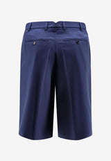 AMI PARIS Wool Tailored Shorts Blue HSO827WV0194A021_ENCRE_48013817