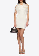 The Attico Feather-Trimmed Mini Dress White 260WCA00468PLL088FS_001