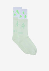 The Attico Printed Ribbed Socks Green 260WAK00024CCC132AA_016