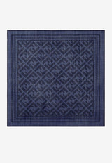 Fendi Patterned Silk-Blend Scarf Blue FXS384AWU0F0ZNZ_ABISSO_42822710