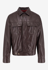 Brunello Cucinelli Classic Leather Jacket Brown MPGBR2068CQV27_TESTA DI MORO RUBINO_40000098