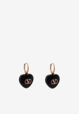 Valentino VLogo Coeur Royal Drop Earrings Black 8W2J0BJ5MJP0RN_ORO/NERO_42176897