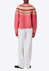 Miu Miu Patterned Wool Cardigan Pink MMF00ZSOOO18SI_F0028