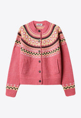 Miu Miu Patterned Wool Cardigan Pink MMF00ZSOOO18SI_F0028