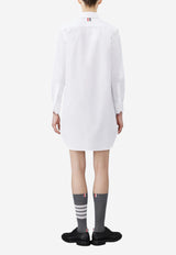 Thom Browne Logo Tag Patch Mini Shirt Dress White FDS002E03113_100