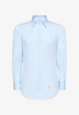 Thom Browne Name Tag Patch Long-Sleeved Shirt Light Blue MWL001A03113_480