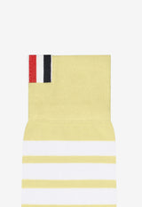 Thom Browne 4-bar Stripes Ribbed Mid-Calf Socks Yellow FAS020B01690_741