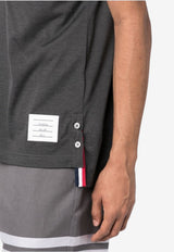 Thom Browne Name Tag Patch Polo T-shirt Gray MJP022A01455025