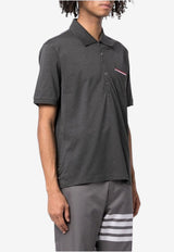 Thom Browne Name Tag Patch Polo T-shirt Gray MJP022A01455025
