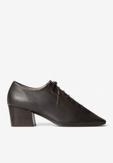 Lemaire 55 Lamb Leather Heeled Derby Shoes Chocolate FO0246LL0070_BR490