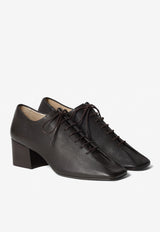 Lemaire 55 Lamb Leather Heeled Derby Shoes Chocolate FO0246LL0070_BR490