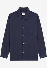 Saint Laurent Cassandre Long-Sleeved Shirt Navy 861004Y04VD5109_FRENCH NAVY_44132585