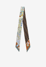 Fendi Wrappy Reversible Silk Narrow Scarf Multicolor FXT011B01UF1WO5_MultiColour_42822687