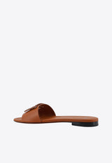 Fendi FF Baguette Leather Slides Brown 8R8136AE7TF1C4R_Leather Brown_42821566