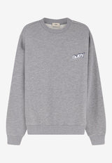 Autry Logo Print Crewneck Sweatshirt Gray SWPX035D_JERS DK MEL_44128609
