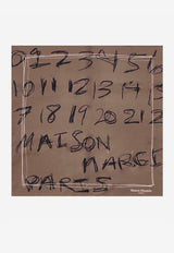 Maison Margiela Scribbled Numerical Silk Scarf Brown S51TF0048M35819_742S