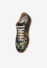 Maison Margiela Paint Replica Sneakers in Nubuck Leather Black S57WS0240P1892_963