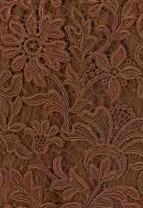 Saint Laurent Guipure Lace Pencil Skirt Brown 845790Y363H_2081