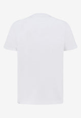 Saint Laurent Logo Embroidered T-shirt White 861693Y38AK9538_BIANCOSPINO_44132632
