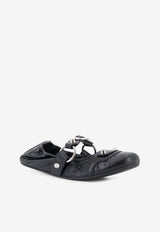 Balenciaga City Leather Ballet Flats Black 828095WAD4Y1080_BLACKSILVER_44824440