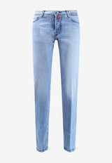 Kiton Ciro Paone Logo Patch Washed Denim Pants Blue UPNJSMK0619H01LIGHT WASH_Blue_42176853