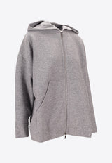 Max Mara Etuania Zip-Up Hooded Sweatshirt Gray 2521926012600ETUANIA_001