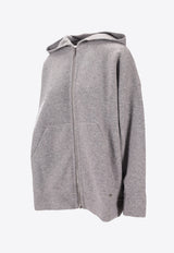 Max Mara Etuania Zip-Up Hooded Sweatshirt Gray 2521926012600ETUANIA_001