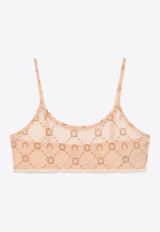 Marine Serre Monogram Jacquard Bralette Camel WUW058ACJER0005_BG60