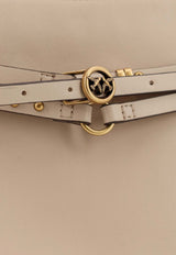 PINKO Medium Belted Leather Shoulder Bag Beige 106176A0QOC50Q_Beige_44130412