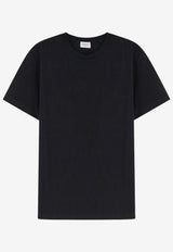 Saint Laurent Embroidered Cassandre Rib Knit T-shirt Black 861693Y38AK1000_Black_44132764