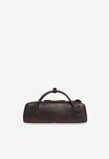 Alaïa Le Teckel Used-Effect Leather Top Handle Bag Brown AA1S06026I154994_EBENE_54429817