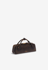 Alaïa Le Teckel Used-Effect Leather Top Handle Bag Brown AA1S06026I154994_EBENE_54429817