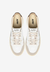 Autry Medalist Leather and Suede Sneakers White AULWLS_15
