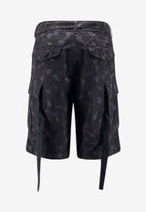 Sacai Floral Print Cargo Shorts Black 2603979M001_Black_54429882