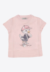 Golden Goose DB Kids Girls Digital Mascotte Print T-shirt Pink GKP01390P002270_25789