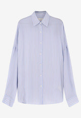 Dries Van Noten Casia Striped Buttoned Shirt Blue 2611307003276514_Blue_54420899